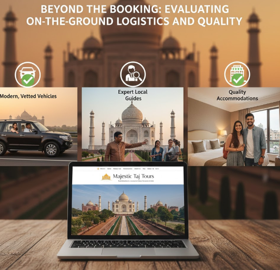 aj Mahal travel services featuring vetted cars, professional guides, and premium hotel stays for tourists